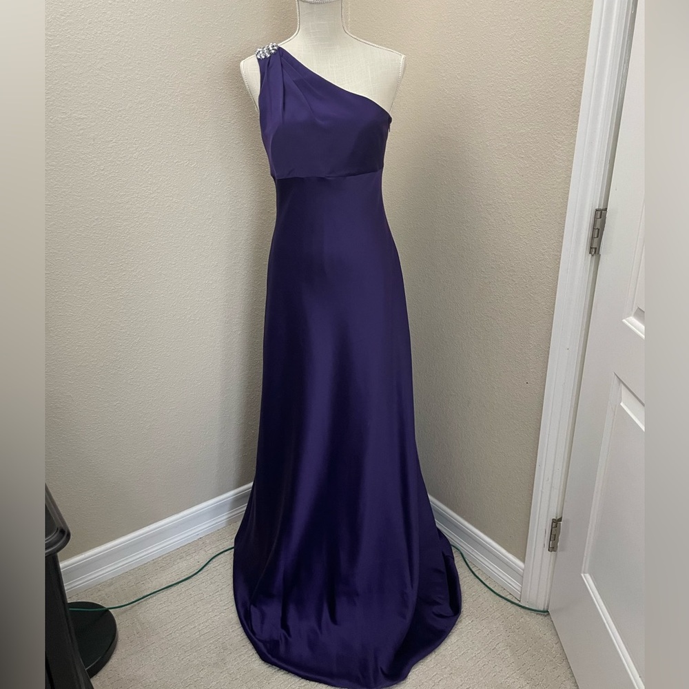 Calvin Klein one shoulder evening gown